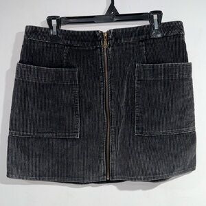 Corduroy skirt she & sky large grunge big pockets zippered front dark academia